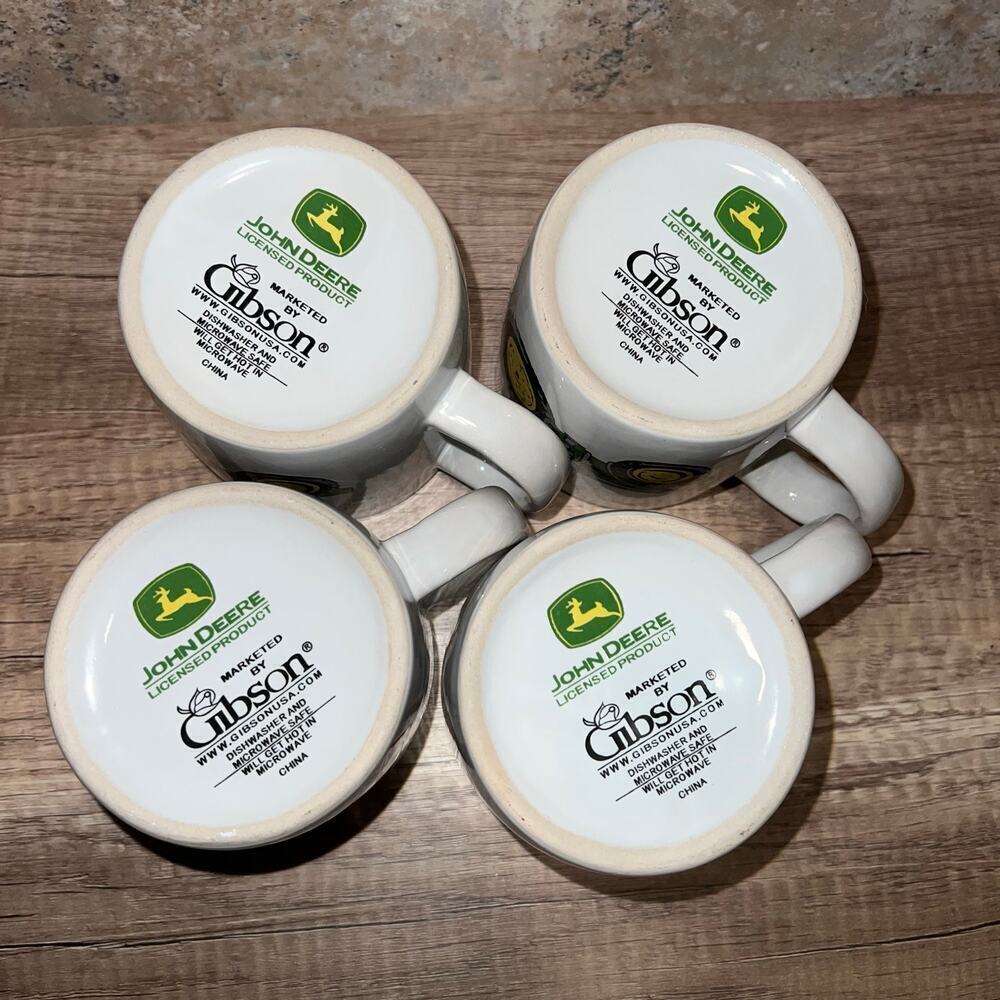 Vintage Y2K John Deere Coffee Mug Cups Gibson Tractor Farming Barn Lot of 4 2000 - Picture 5 of 5